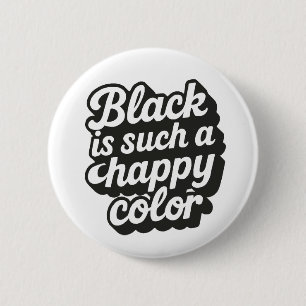 Black Colour 6 Cm Round Badge