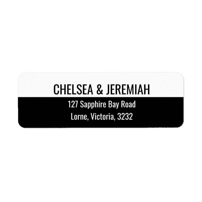 Black Colour Block Custom Return Address Label (Front)