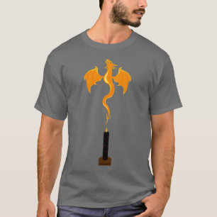 Black colour magic candle with alchemy symbols and T-Shirt