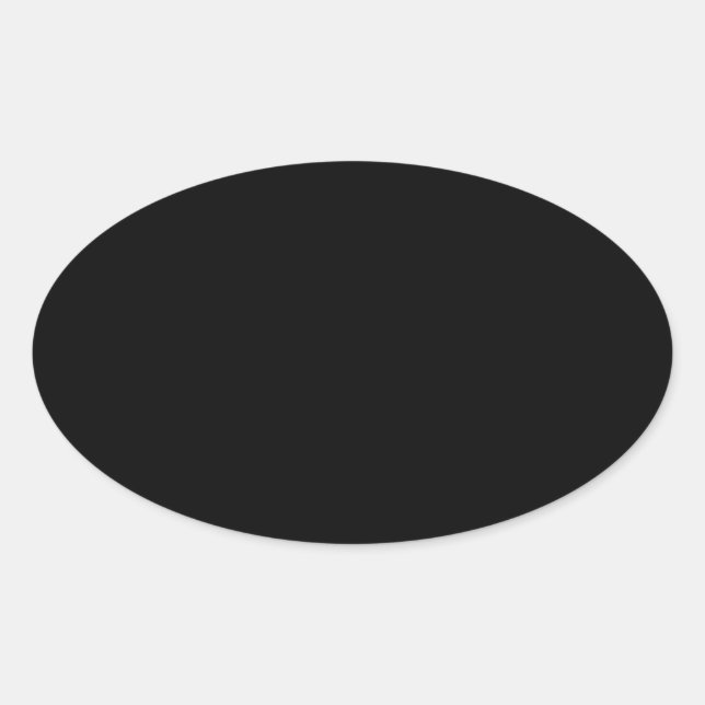 Black Colour Oval Oval Sticker (Front)