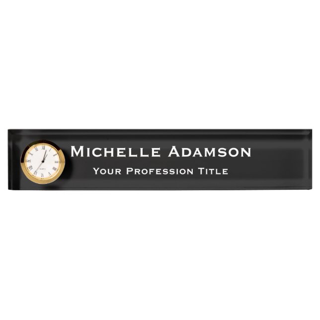 Black Colour Professional Plain Modern Nameplate (Front)