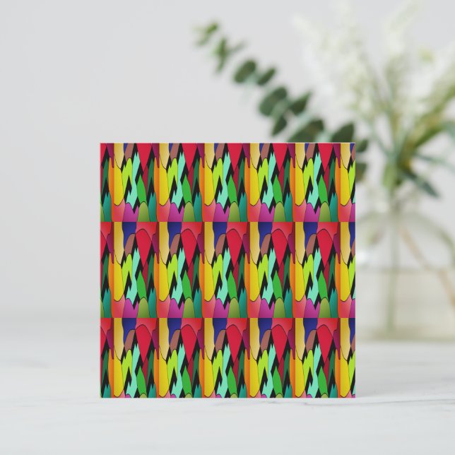 Black colour with art design in the middle         card (Standing Front)