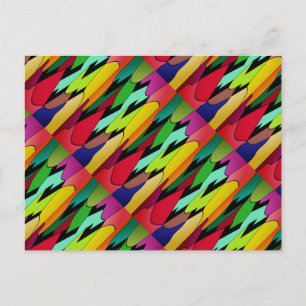 Black colour with art design in the middle postcard