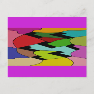 Black colour with art design in the middle postcard