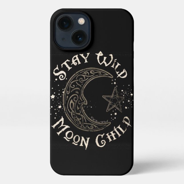 Black Coloured Moon Child iPhone Case (Back)