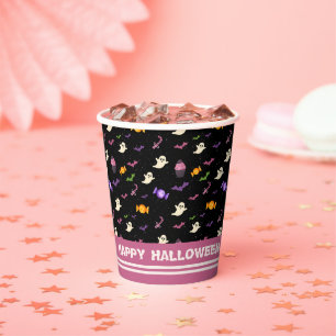 Black Colourful Cute Fun Magical Halloween Paper Cups