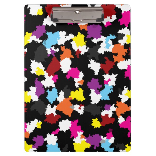 Black Colourful Irregular Abstract Clipboard (Front)
