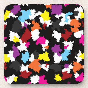 Black Colourful Irregular Abstract Coaster