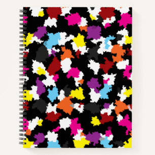Black Colourful Irregular Abstract Notebook