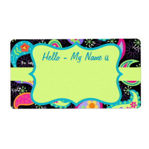 Black Colourful Lime Green Paisley Pattern Name
