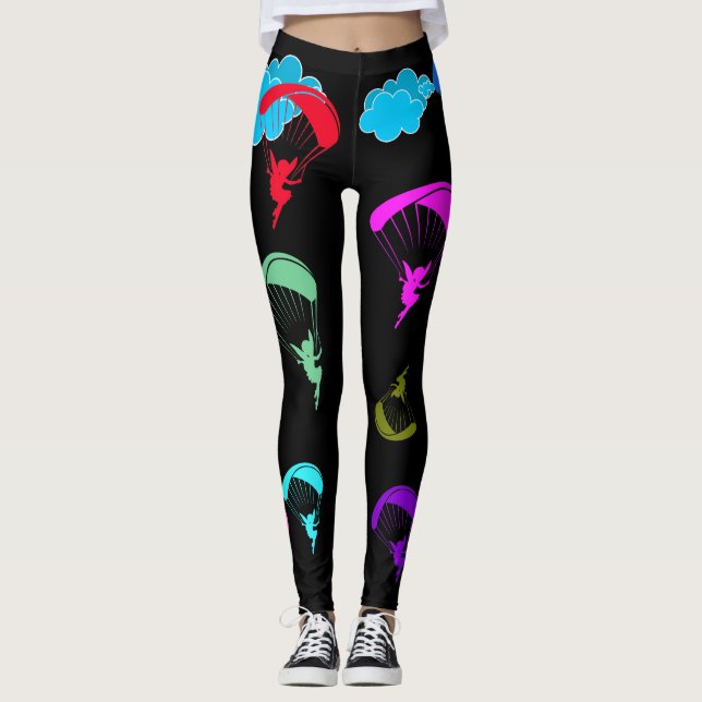 Black Colourful Pixie Leggings (Front)