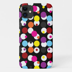 Black Colourful Polka Dots Surface Pattern Design Case-Mate iPhone Case