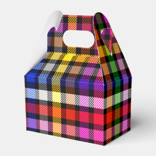 Black Colourful Twill Plaid Tartan Design Favour Box