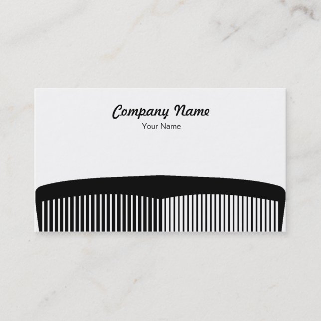 Black Comb in Minimal Style Business Card (Front)