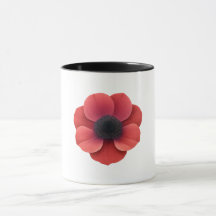 Black Combo Mug - Anemone Flower