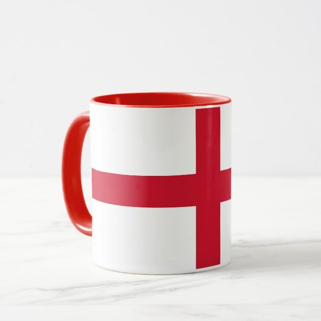 Black Combo Mug with flag of England, UK (Front Left)