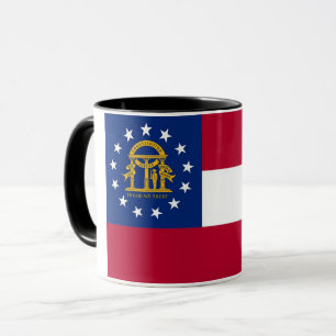 Black Combo Mug with flag of Georgia, USA