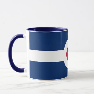 Black Combo Mug with flag of Indianapolis, USA