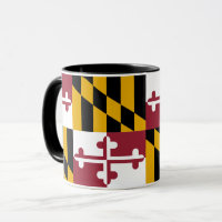 Black Combo Mug with flag of Maryland, USA