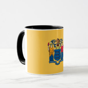 Black Combo Mug with flag of New Jersey, USA