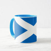 Black Combo Mug with flag of Scotland, UK