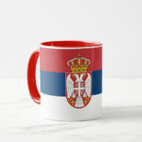 Black Combo Mug with flag of Serbia