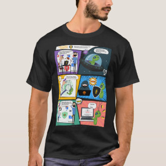 Black Comics Greenie AI Protector Man T-Shirt