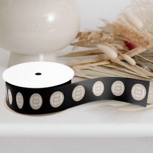 Black Company Branded, Logo Promotional Gift Grosgrain Ribbon