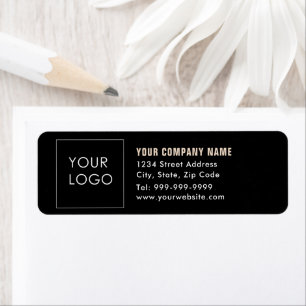 Black Company Business Modern Logo Return Address 