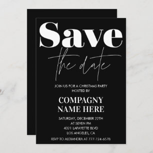 Black Company Christmas invitations Save the date