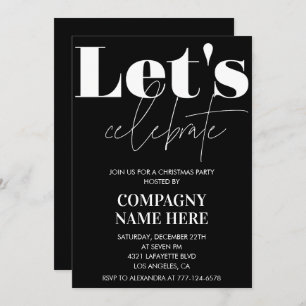 Black Company Christmas Party  Let's celebrate Invitation