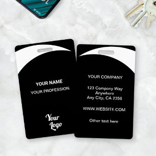 Black Company Employee Name and Title ID Badge
