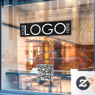 Black Company Logo Storefront QR Code Contact Info