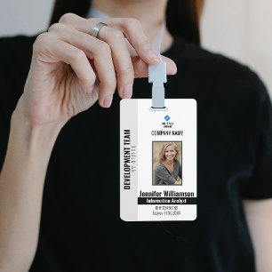 Black Company Security QR Code Employee Photo ID ID Badge