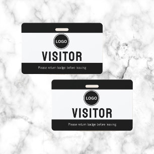 Black Company Visitor Logo Modern ID Badge