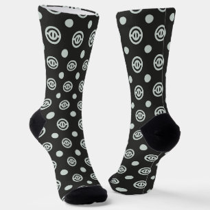 Black Concentric Circles Seamless Pattern Socks