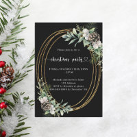 Black cone pine greenery gold Christmas Party