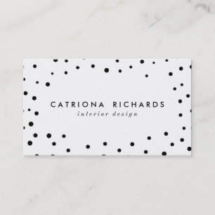 Black Confetti Dots Modern Business Card