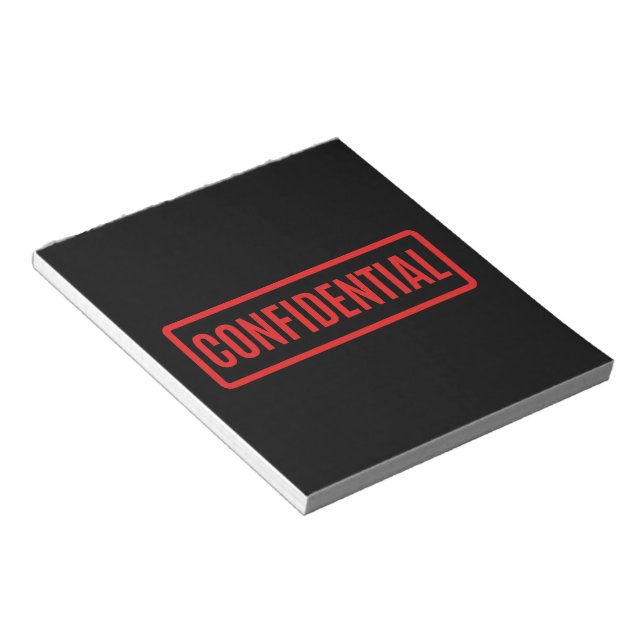 Black Confidential Notepad (Angled)