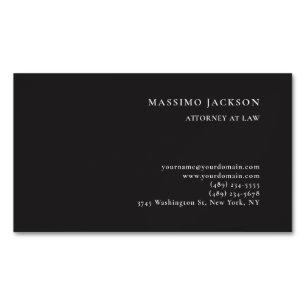 Black Consultant Attorney at Law Professional Magnetic Business Card