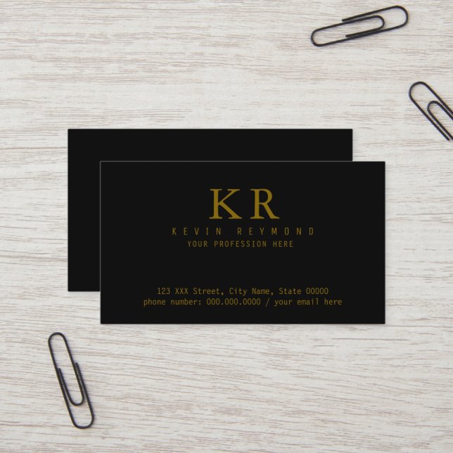 Black Contact Card printed on the front side only (Front/Back In Situ)