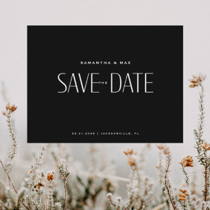 Black Contemporary Save the Date Postcard