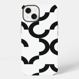 Black, cool, trendy, modern, urban circular art iPhone 13 case