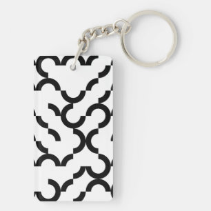 Black, cool, trendy, modern, urban circular art key ring