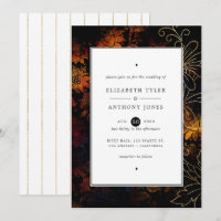 Black, Copper and Gold Vintage Damask Wedding