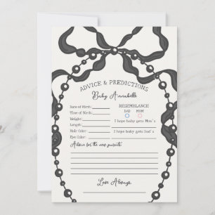 Black Coquette Bow Baby Shower Advice for Baby Invitation