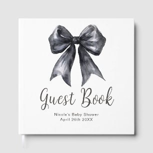 Black Coquette Bow Baby Shower Guest Book
