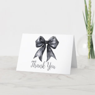 Black Coquette Bow Baby Shower Thank You Card