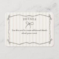 Black Coquette Bow Beige Details Invite Insert