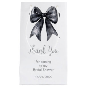 Black Coquette Bow Bridal Shower Small Gift Bag